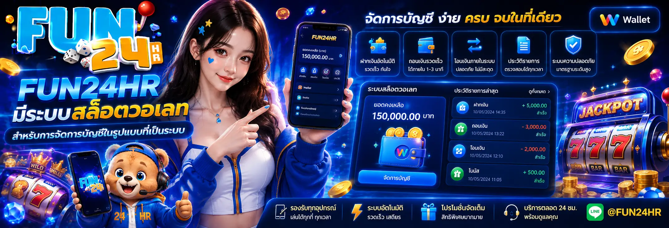 FUN24HR มีระบบสล็อตวอเลทสำหรับการจัดการบัญชีในรูปแบบที่เป็นระบบ